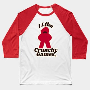 I Love Crunchy Games Fun Meeple Art Baseball T-Shirt